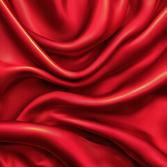 Obraz premium Luxurious red silk fabric with elegant golden highlights