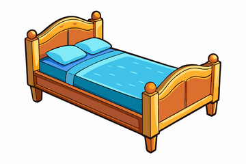 bed  furniture vector illustration