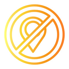 forbidden Line Gradient Icon