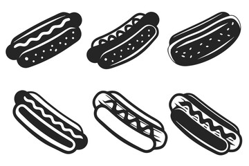 set of hot dog vector illustration