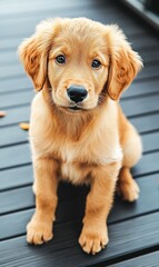Obraz premium Golden puppy portrait.