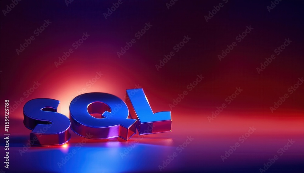 Poster sql database management concept in modern design