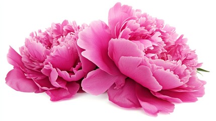 Fototapeta premium A close-up of a rich pink peony with its full, rounded blooms and soft, layered petals