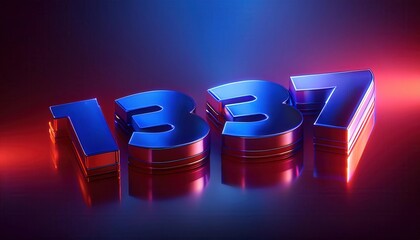 Stylized 3D Rendering of Leet Code 1337 for Digital Art