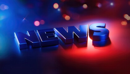 Breaking News in Bold Letters with Colorful Lights