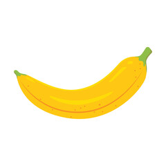 Flat design of a single banana illustration. Perfect for food, drink, and healthy lifestyle themes.