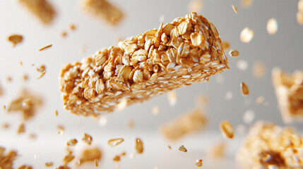 flying granola bar oats