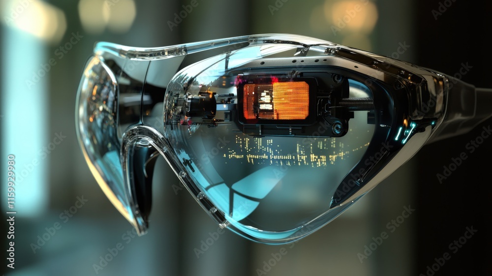 Aufkleber futuristic augmented reality glasses showcasing transparent design and advanced technology features 