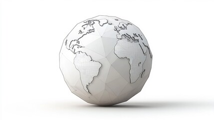 Detailed 3D Rendering of Planet Earth Showing Continents and Oceans