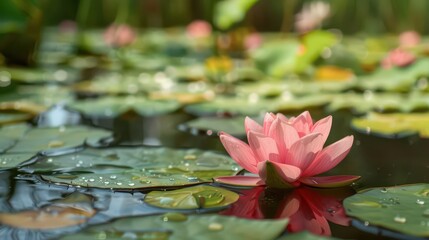 Serene Beauty of the Sacred Lotus. Nature-inspired floral imagery concept
