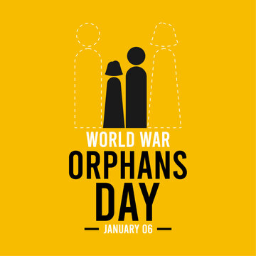 World war orphans day design on yellow background. Poster, banner, card, background. January 06.