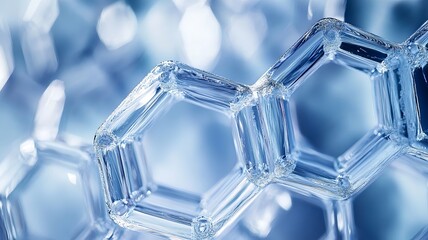 Stunning Macro Photography of Intricate Hexagonal Ice Crystal Formations