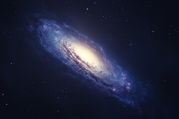Naklejka premium Spiral galaxy in deep space with stars. (5)