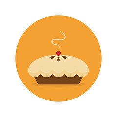 Vector illustration of a pie. Flat design vector.