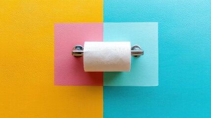 Obraz premium Toilet paper on a colorful background.