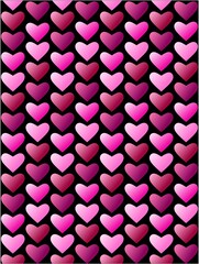 seamless heart pink pattern with black background
