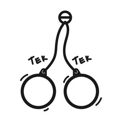 Lato lato children's toy line design vector. Tek tek is sound of the lato lato toy. © GojinGo