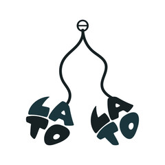 Lato lato children's toy. Lato lato text design. Flat design vector. © GojinGo