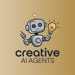 Vector Illustrated AI Agents Logo Template