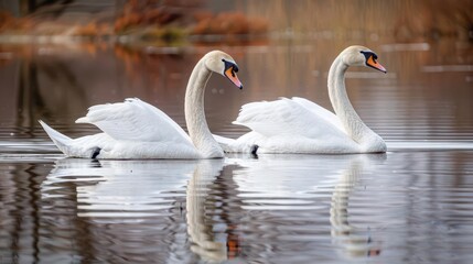 Naklejka premium Graceful Serenity. Serene nature and bird beauty concept