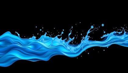 3d abstract liquid with black isolated background for wallapaper and presentation generated by Ai