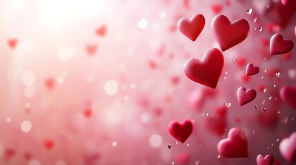 Obraz premium Celebrating love heart decorations romantic setting digital art