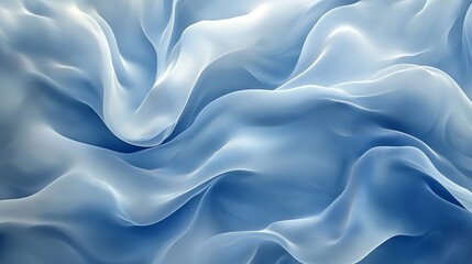 Obraz premium Flowing blue fabric texture abstract art digital background calm