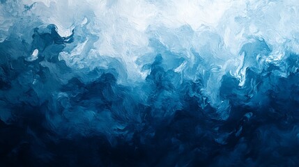 Fototapeta premium Dynamic ocean waves abstract art digital painting serene aerial view