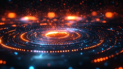Futuristic dynamic energy waves in abstract digital space