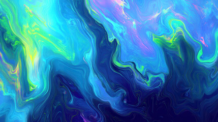 A vibrant texture in graphic style, smooth diagonal streaks of electric blue, neon green