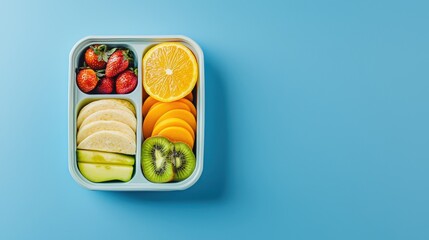 Colorful fruit explosion studio food photography bright background
