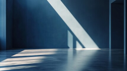 Serene Blue Room: Sunlit Minimalist Interior Design