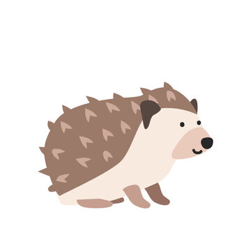 Hedgehog cartoon clipart. Hedgehog vector illustration in flat style. Hand-drawn wild animal concept