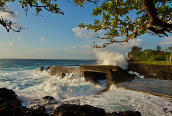 Foot bridge near seashore at moroni Island in Comores
