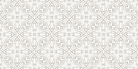 Elegant seamless vector pattern floral style. Arabic Islamic linear flower tile pattern for Wedding invitation card