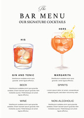  hand-drawn wedding signature cocktails sign