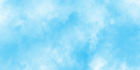 Abstract blue watercolor painted sky background by teal color blue, Abstract blue color clouds background, Vibrant clear blue sky with puffy and blurry natural clear clouds.