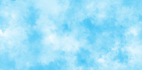 Abstract blue watercolor painted sky background by teal color blue, Abstract blue color clouds background, Vibrant clear blue sky with puffy and blurry natural clear clouds.