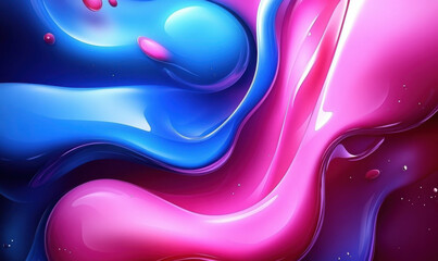 Mixing pink and blue ink together