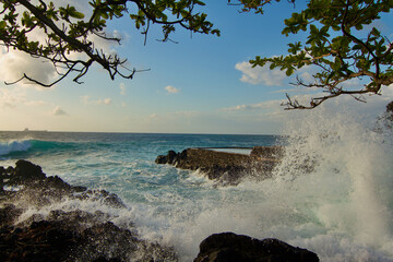 Foot bridge near seashore at moroni Island in Comores