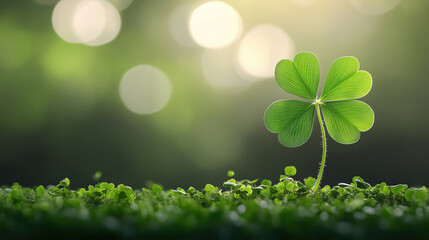 A four-leaf clover in the sun