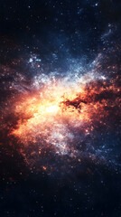 Vast Cosmic Nebula with Vibrant Colors and Starry Skies in Outer Space : Generative AI