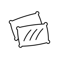 pillow icon, line vector isolated on white background. trendy and modern design