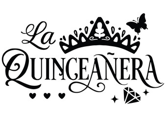 Lettering La Quinceañera vector mexican