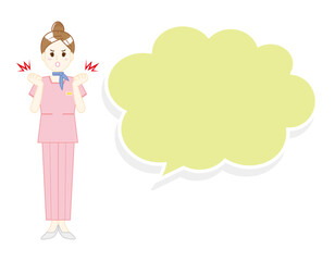 接客する女性のイラスト　美容アドバイススタッフ