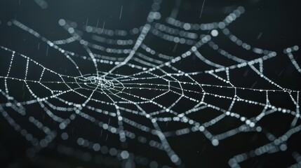 Obraz premium Mystical Web of Nature. Enchantment of the Forestâ€™s Dewy Intricacies