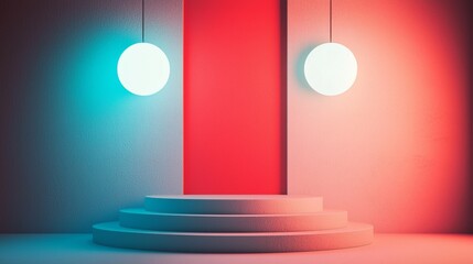 Minimalistic stage design with bold lighting