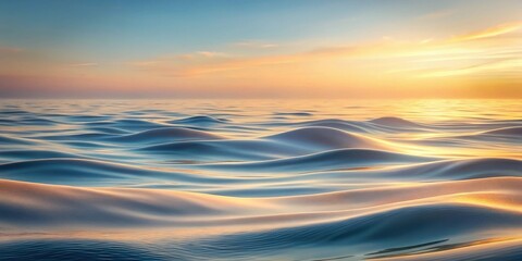 Serene Ocean Waves at Golden Hour A Tranquil Seascape of Gentle Undulations and Warm Sunset Hues