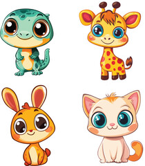 Obraz premium Adorable Animal Sticker Pack for Kids - Cute and Fun Designs for Children’s Activities