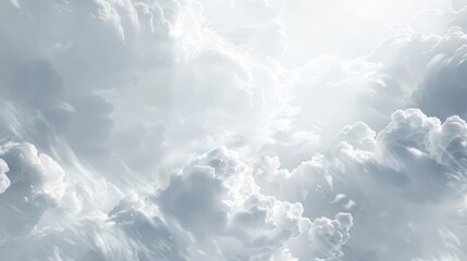 Obraz premium Frozen Waterfall Amongst Cumulus Clouds. Winter Wonderland Geological Phenomenon